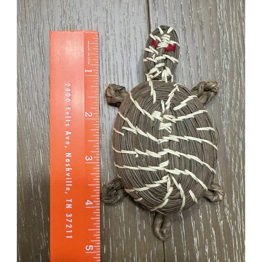 Vintage Basket Turtle Tortoise Mexican Coiled Effigy